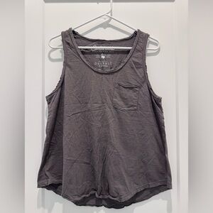 Pact Dark Grey Organic Cotton Tank Top